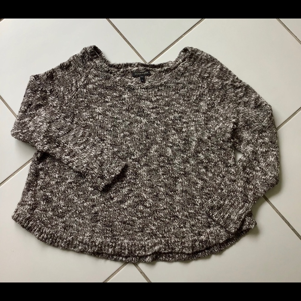 Eileen Fisher tweed crop sweater